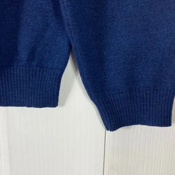 NWOT BROOKS BROTHERS Sweater Men M Navy Merino-Wool V-Neck Long-Sleeve - Picture 6 of 9
